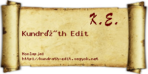 Kundráth Edit névjegykártya